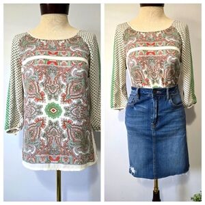 Scotch And Soda/ Maison Scotch Paisley Print Women's Top. Size Small